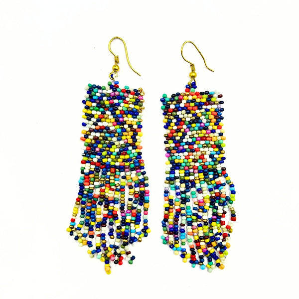 Handmade Multicolor Beaded Earrings – Drop Dangle Design by Vibhura-Vibhura