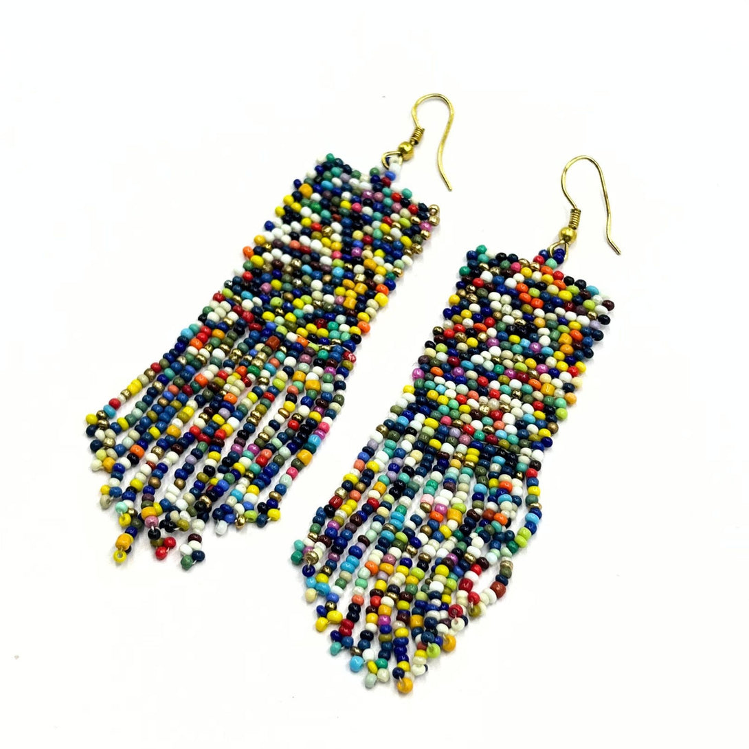 Handmade Multicolor Beaded Earrings – Drop Dangle Design by Vibhura-Vibhura