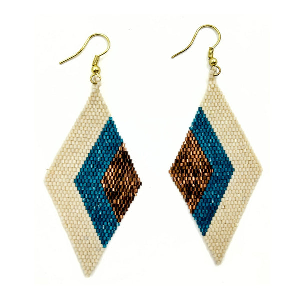 Two Color Diamond Beaded Earring-Vibhura